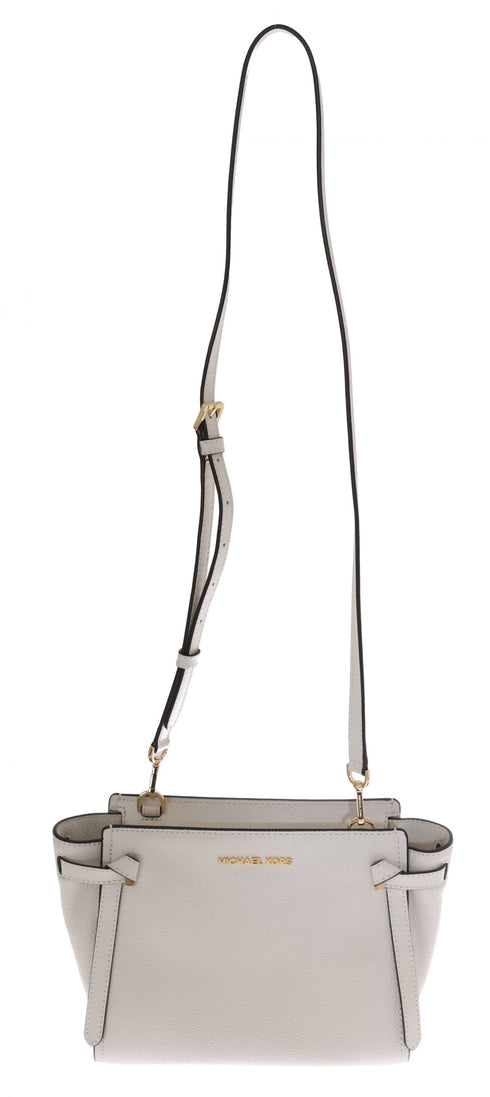 Michael Kors White CASSIE Leather Shoulder Bag